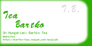tea bartko business card